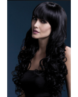 The Fever Isabelle Wig Long Soft Curl Fringe Black Adjustable
