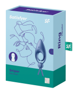 Satisfyer Sniper Silicone Cock Ring Vibrator Rechargeable Blue