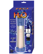 H2O Water Penis Pump Blue Rechargeable Waterproof Silicone