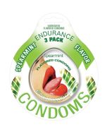 Endurance 3 Pack of Flavored Lubricated Condoms in Spearmint