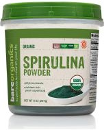 Spirulina Powder 8 Oz Nutrient Rich Green Superfood BareOrganics front
