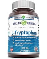 L Tryptophan 1000mg 120 Tablets Gluten Free Amazing Formulas