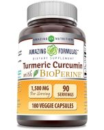 Turmeric Curcumin BioPerine 1500 Mg 180 Veggie Caps Amazing Formulas