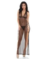 Vivica Dot Mesh Gown G-string Tease B483