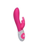 The Classic Rabbit Silicone Viberation Hot Pink Limited Edition Crystalized