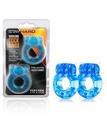 Stay Hard Vibrating Cock Rings 2 pack Blue Blush Novelties