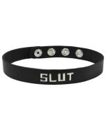 Spartacus Wordband Collar Slut Black