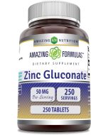 Zinc Gluconate 50mg 250 Tablets Immune Support Amazing Formulas