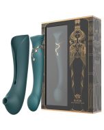 Queen Set G-spot PulseWave Vibrator with Suction Sleeve Jewel Green 1